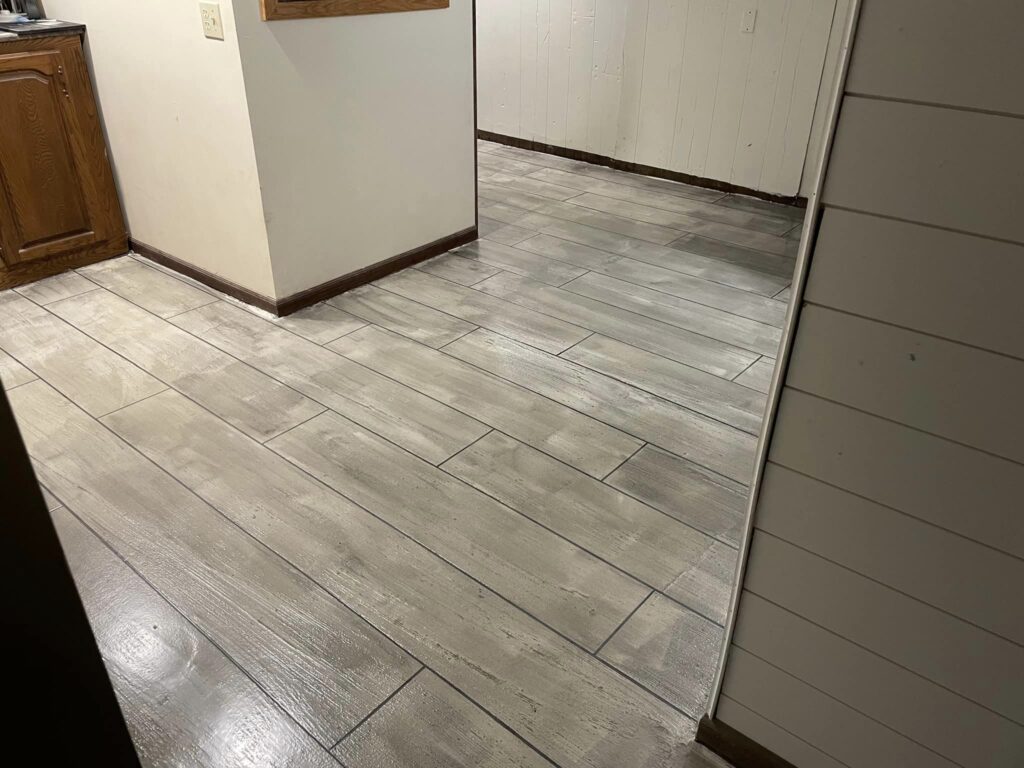 Epoxy Floor Wood Floor Look | Basement